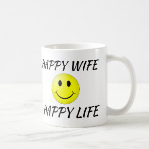 TAZAS DE CAFÉ DE ESPOSA FELIZ VIDA FELIZ