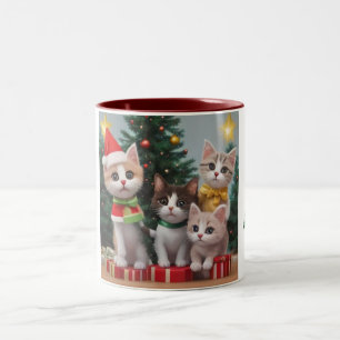 Tazas de café de Navidad de gatos adorables
