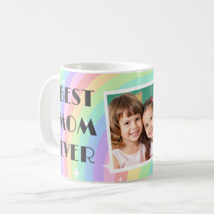 Tazas de café del día de las madres arcoíris boho 