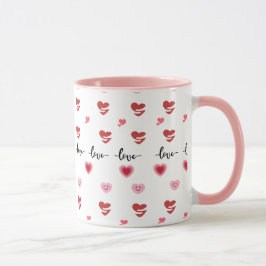 Tazas de café del día de San Valentín tema rosa