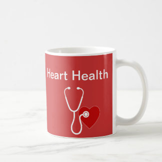 Tazas de café del tema de la salud del corazón