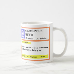 Tazas de café divertidas de la prescripción de l