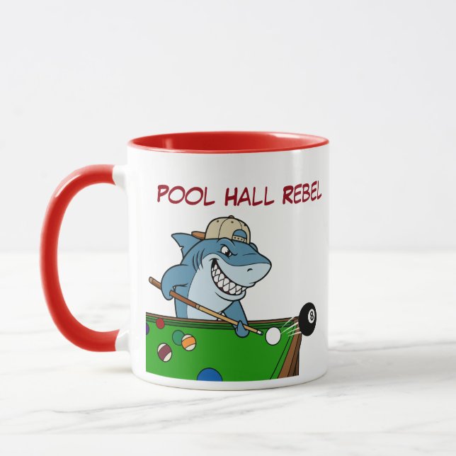 Tazas de café divertidas para tiburones de billar  (Izquierda)
