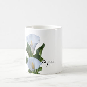 Tazas De Café Elegantes Florales De Lirios De Call