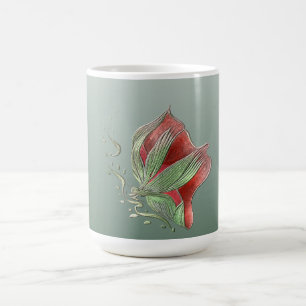 Tazas de café elegantes rojas y verdes