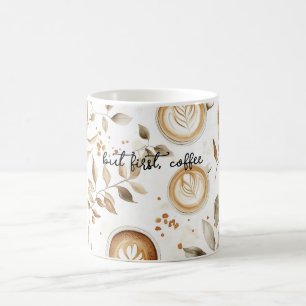 Tazas de café hojas
