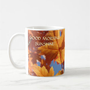 Tazas de café Hojas de Otoño ¡Buenos días, Sol!