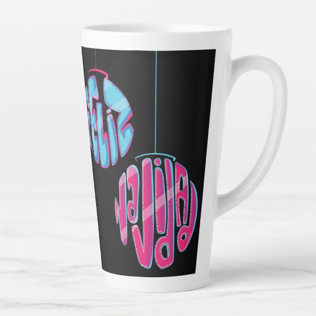 Tazas de café latte ilustración de "FELIZ NAVIDAD" (Derecha)