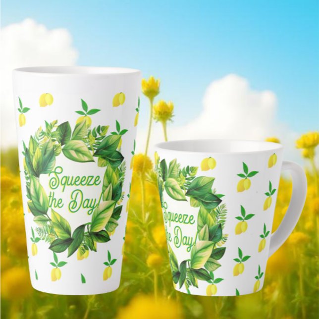 Tazas de café ¡Limenos amarillos exprimen el día! (Start your day with a squeeze!)