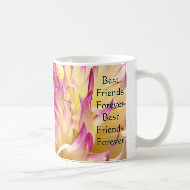 Tazas de café Mejores Amigos para Siempre Flores R (Derecha)
