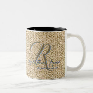 Tazas de café personalizadas beige para boda