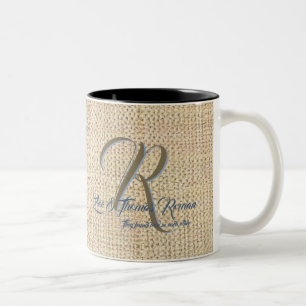 Tazas de café personalizadas beige para boda