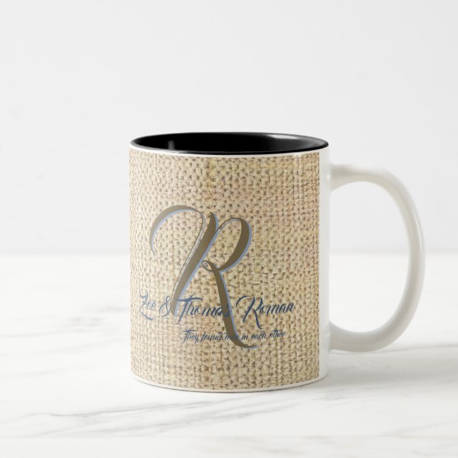 Tazas de café personalizadas beige para boda (Derecha)