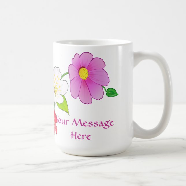Tazas de café personalizadas flor hawaiana con (Derecha)