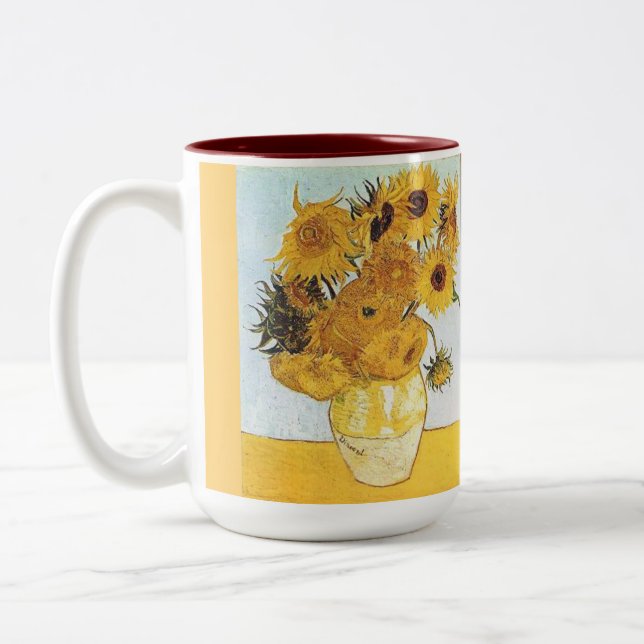 tazas de café personalizado—girasoles de van gogh (Izquierda)