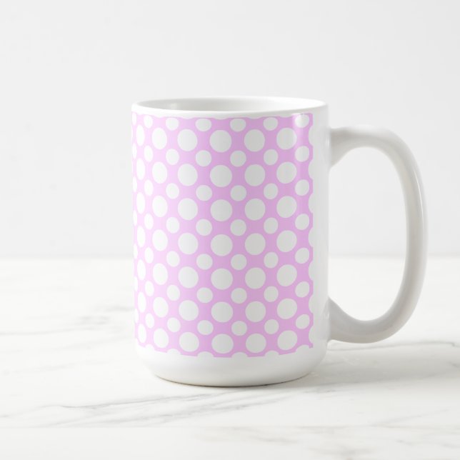 Tazas de café rosadas con lunares blancos (Derecha)