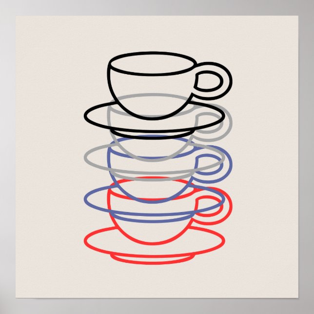 Tazas de café vibrante Arte (Frente)