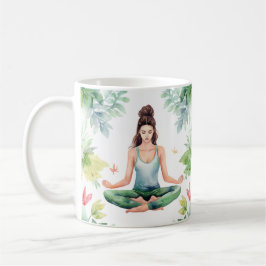 Tazas de café zen con diseños de yoga