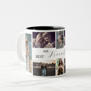 Tazas de Colage de 8 Fotos de Mejores Amigos 4-Eve