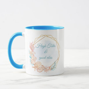 Tazas de conchas marinas de High Tides y Good Vibe