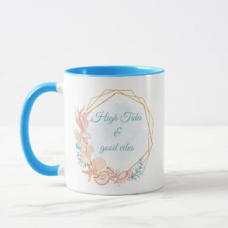 Tazas de conchas marinas de High Tides y Good Vibe