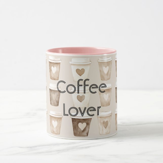 Tazas de Corazón de Café con Crema (Centro)