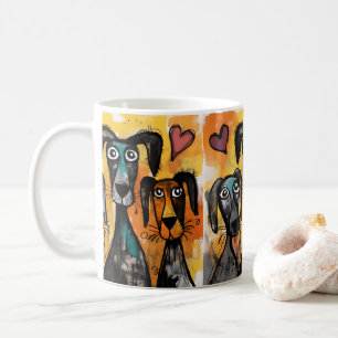 Tazas de corazones rojos para perros del día de Sa