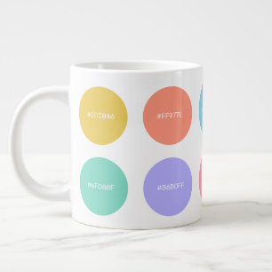 Tazas de diseñador con colores lindos y códigos he