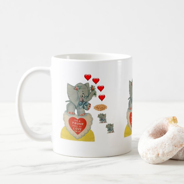 Tazas de elefante del día de San Valentín (Con donut)