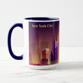 Tazas de encargo del ilustracion de New York City