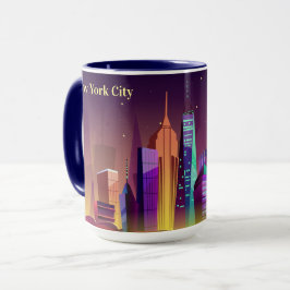 Tazas de encargo del ilustracion de New York City