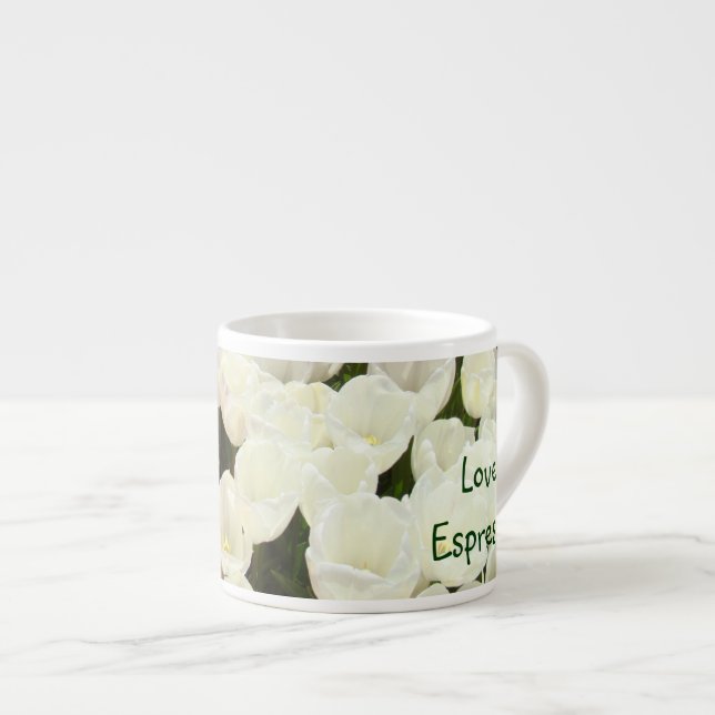 Tazas de Espresso de Amor Flores de Tulipán Rojas  (Derecha)