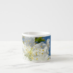 Tazas de Espresso de Flor de Cerezo Blanca Cielo A