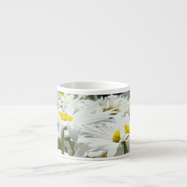 Tazas de espresso de flores de margarita blanca Ma (Frente)