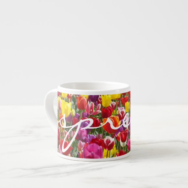 tazas de espresso Flores de Tulipán de Primavera r (Izquierda)