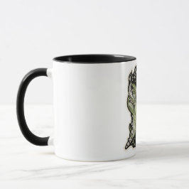 Tazas de estilo de bordado verde estético botánico