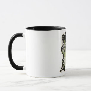 Tazas de estilo de bordado verde estético botánico