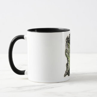 Tazas de estilo de bordado verde estético botánico