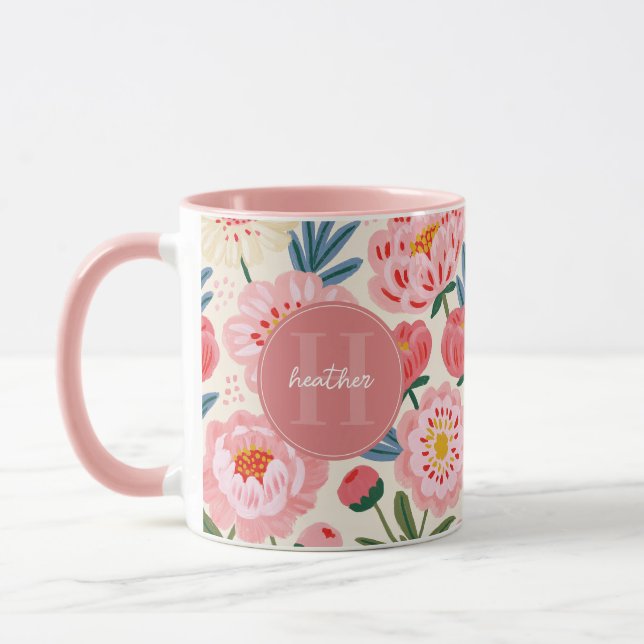 Tazas de flores caprichosas lindas (Izquierda)