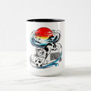 Tazas de fútbol de gato regalos para amantes de la