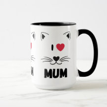 Tazas de gato amo a mamá