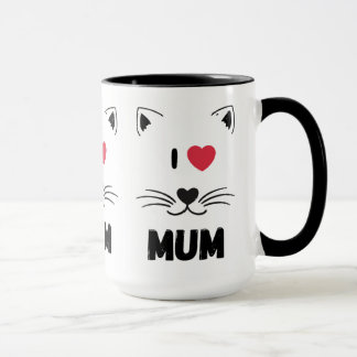 Tazas de gato amo a mamá