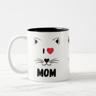 Tazas de gato amo a mamá