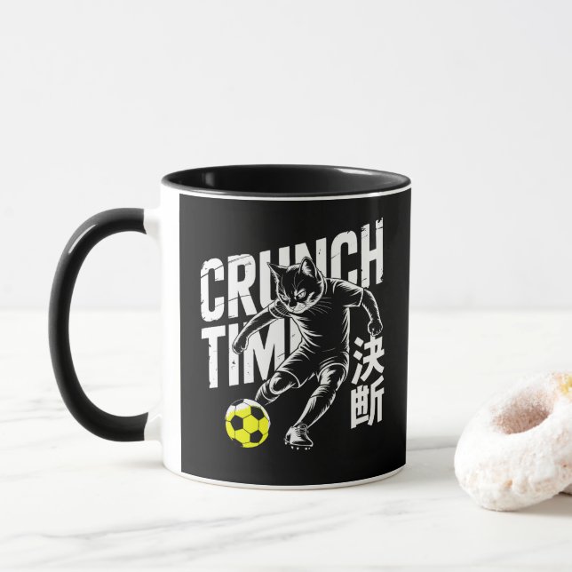 Tazas de gato de fútbol determinado - Regalo de dí (Con donut)