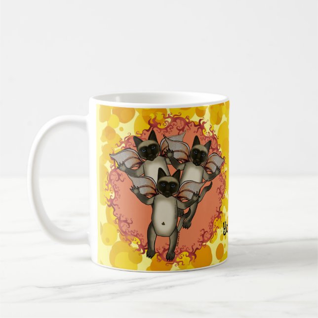 Tazas de gatos siameses voladores (Izquierda)