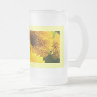 Tazas de girasoles de vidrio helado Taza de verano