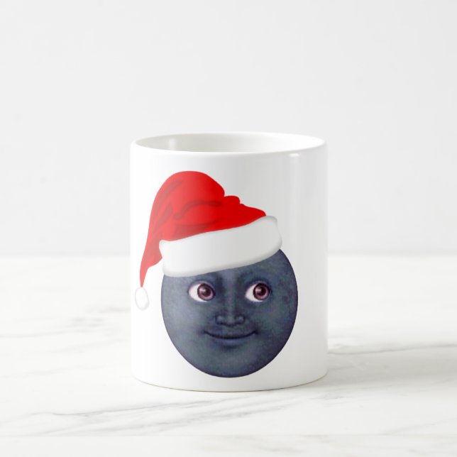 Tazas de la emoji de la luna del navidad (Centro)