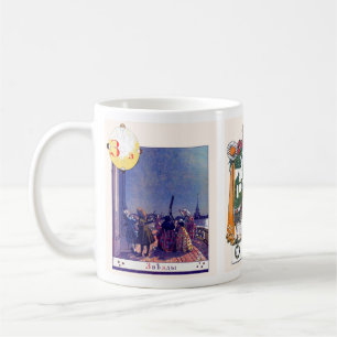 Tazas de la imagen del alfabeto ruso, sistema I