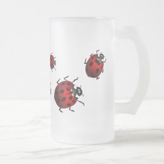 Tazas de la mariquita del vidrio de cerveza de la