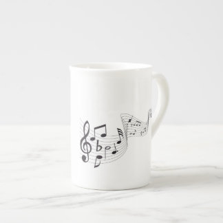 Tazas de la porcelana de hueso de la nota musical